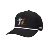 Peanuts "Golfbag" Black 5 Panel Mid Rope Snoopy Hat