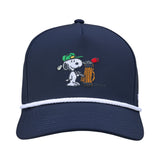 Peanuts "Golfbag" Navy 5 Panel Mid Rope Snoopy Hat