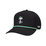 Peanuts "Golfer" Black 5 Panel Mid Rope Snoopy Hat