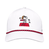 Peanuts "Red Baron" White 5 Panel Mid Rope Snoopy Hat