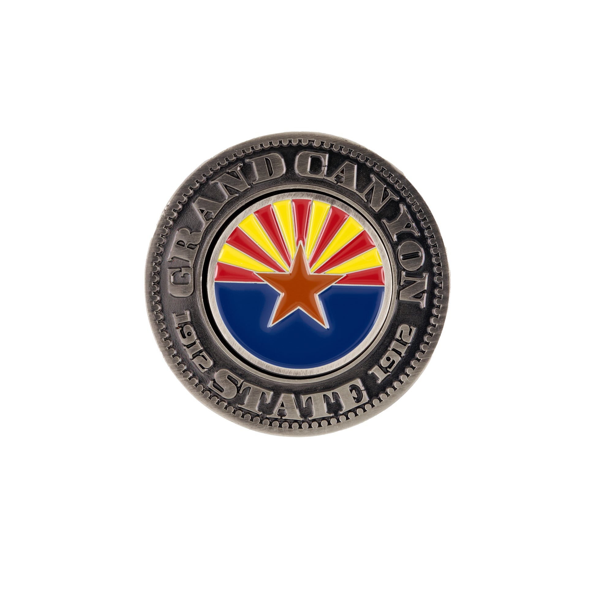 arizona collector coin with cactus on the face and state flag