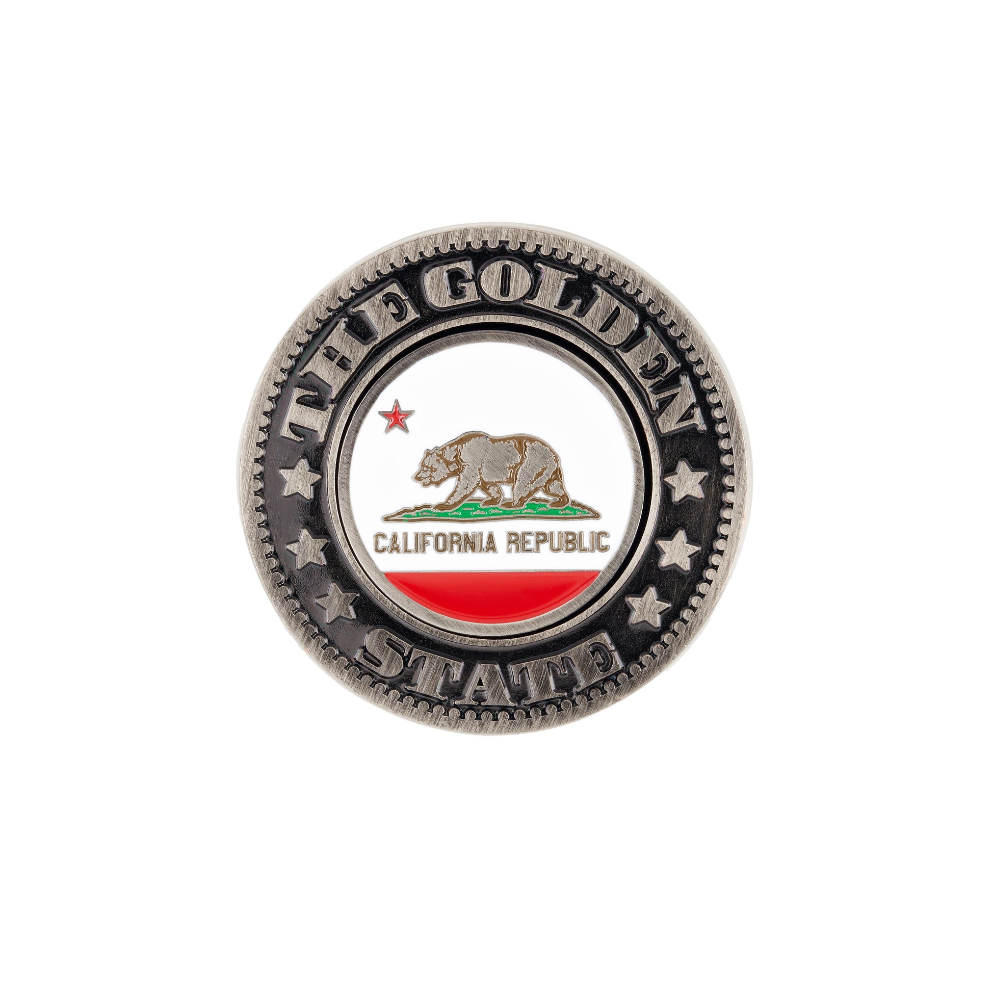 california collector coin with california state flag on the face