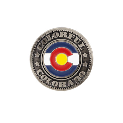 Colorado collector coin with state flag