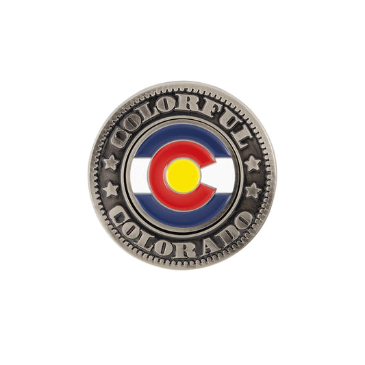 Colorado collector coin with state flag