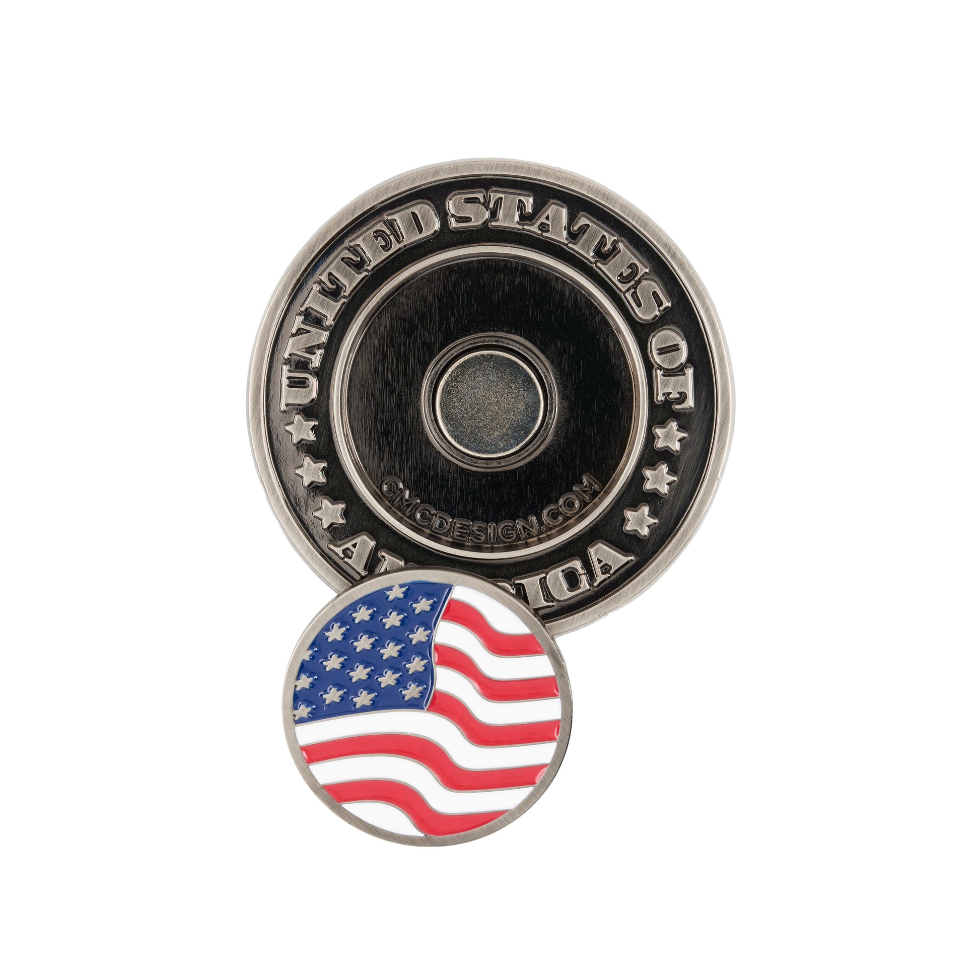 collector coin and ball marker with american flag design