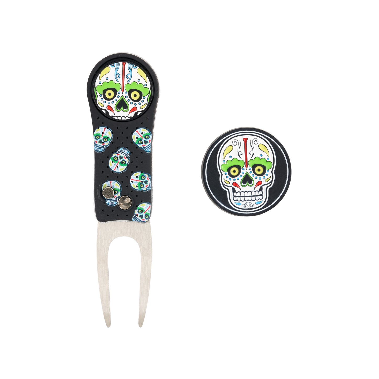 Sugar Skull Divot Tool and Ball Marker Set