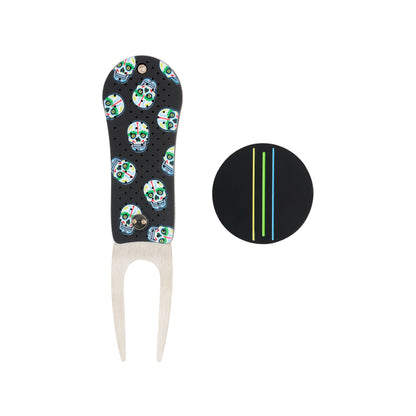 Sugar Skull Divot Tool and Ball Marker Set